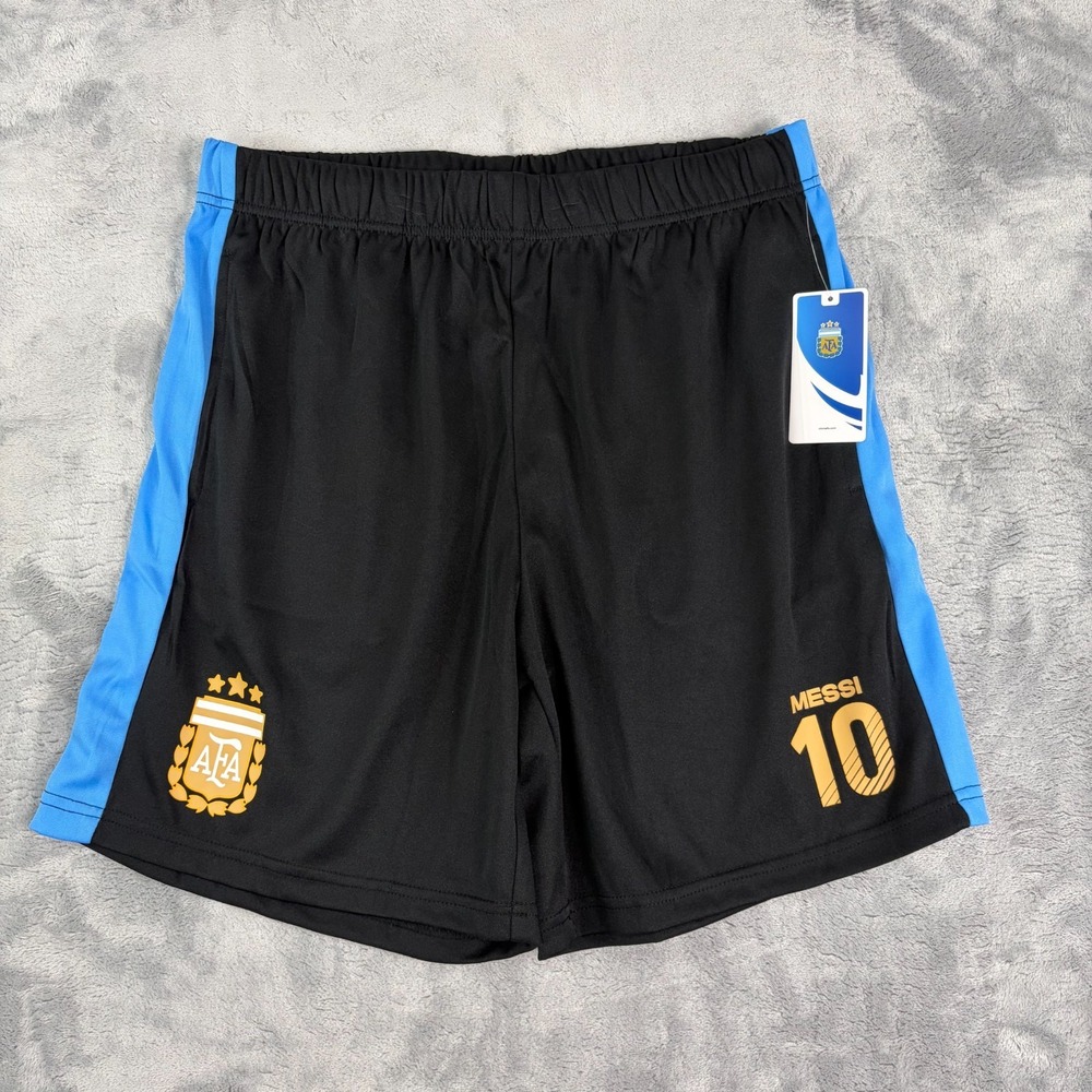 Icon Sports Argentina Messi 10 Official Soccer Shorts Adult Medium Black NWT